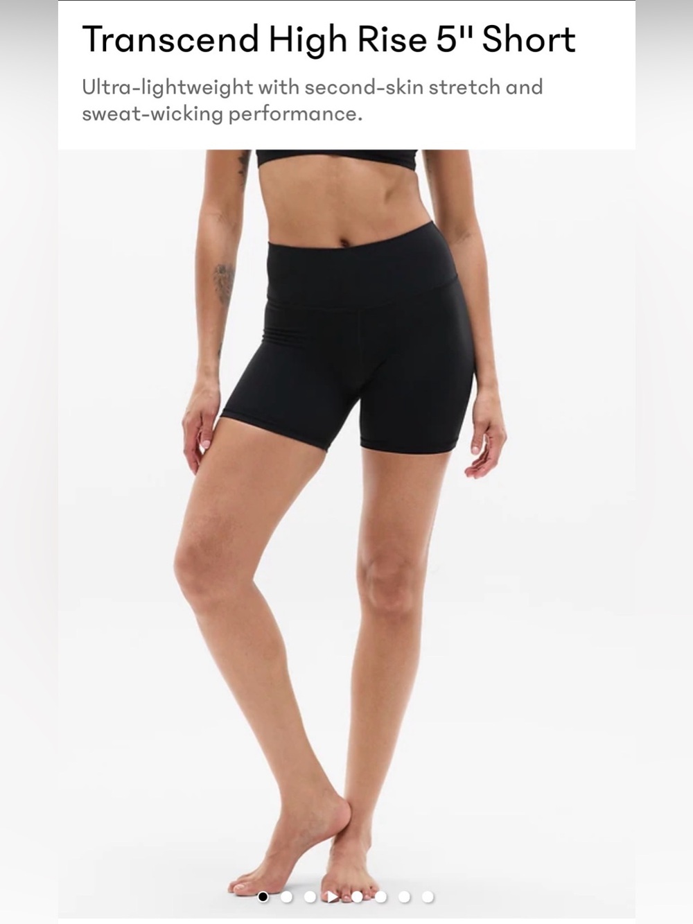 Athleta Transcend 5” Black Biker Shorts Black Large